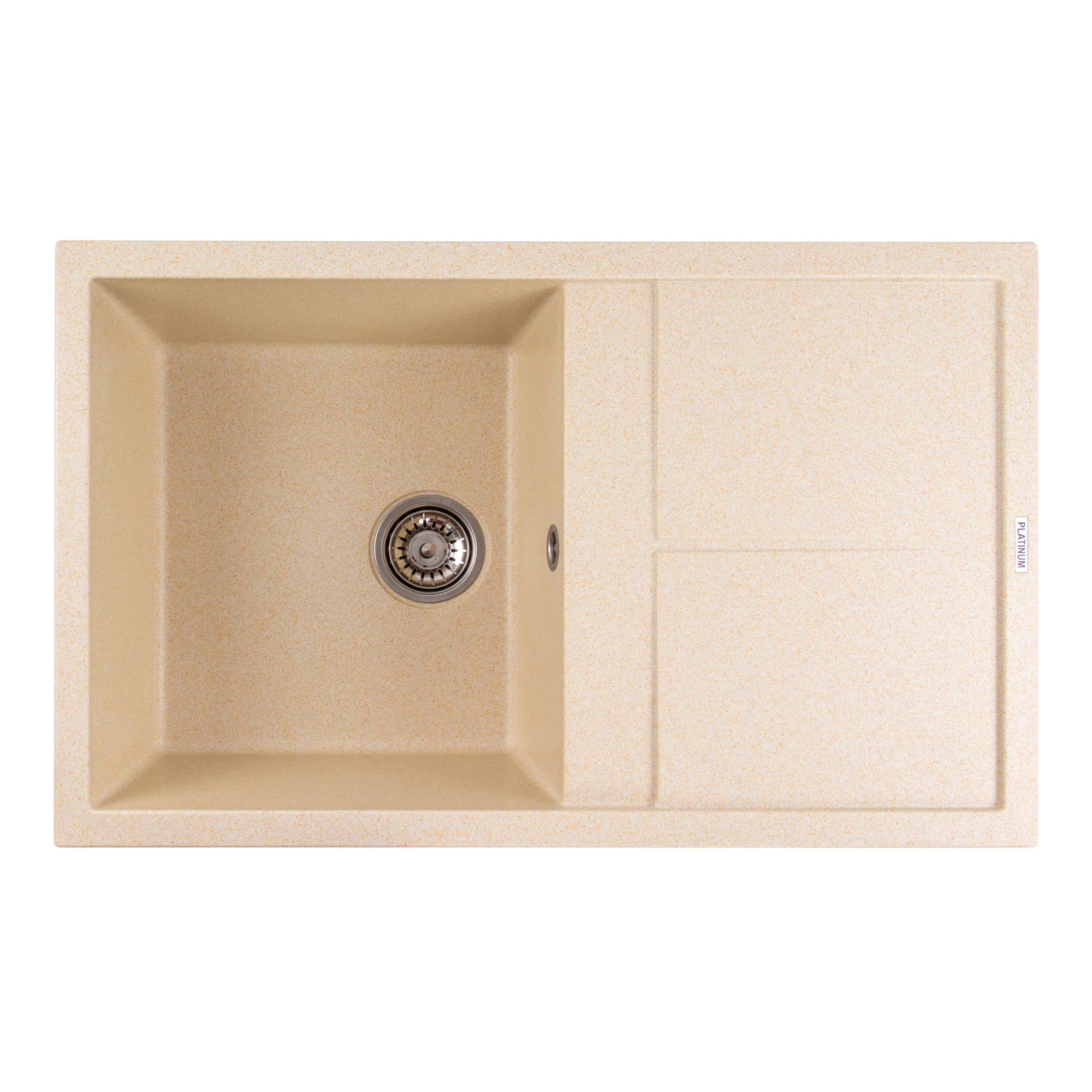 Мойка для кухни гранитная Platinum 7950 Selena матовая Песок - фото 1 Мойка для кухни гранитная Platinum 7950 Selena матовая Песок - фото 1