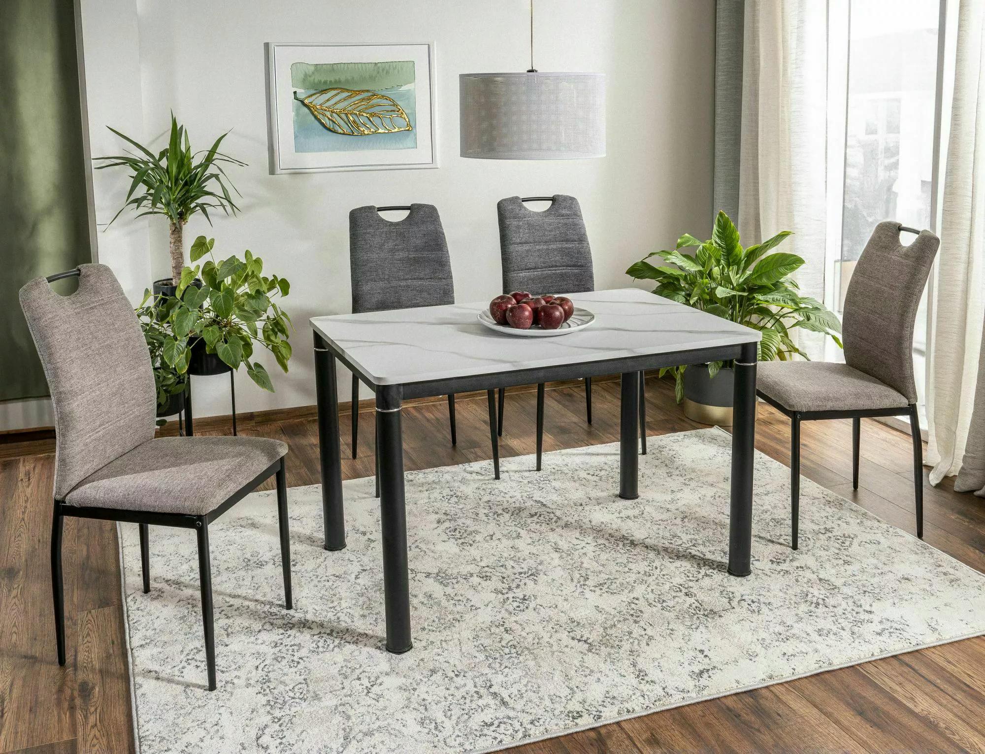 Стол обеденный Signal DAMAR 80X60 DAMARBC80 Мрамора/Черный мат (15348358) - фото 3