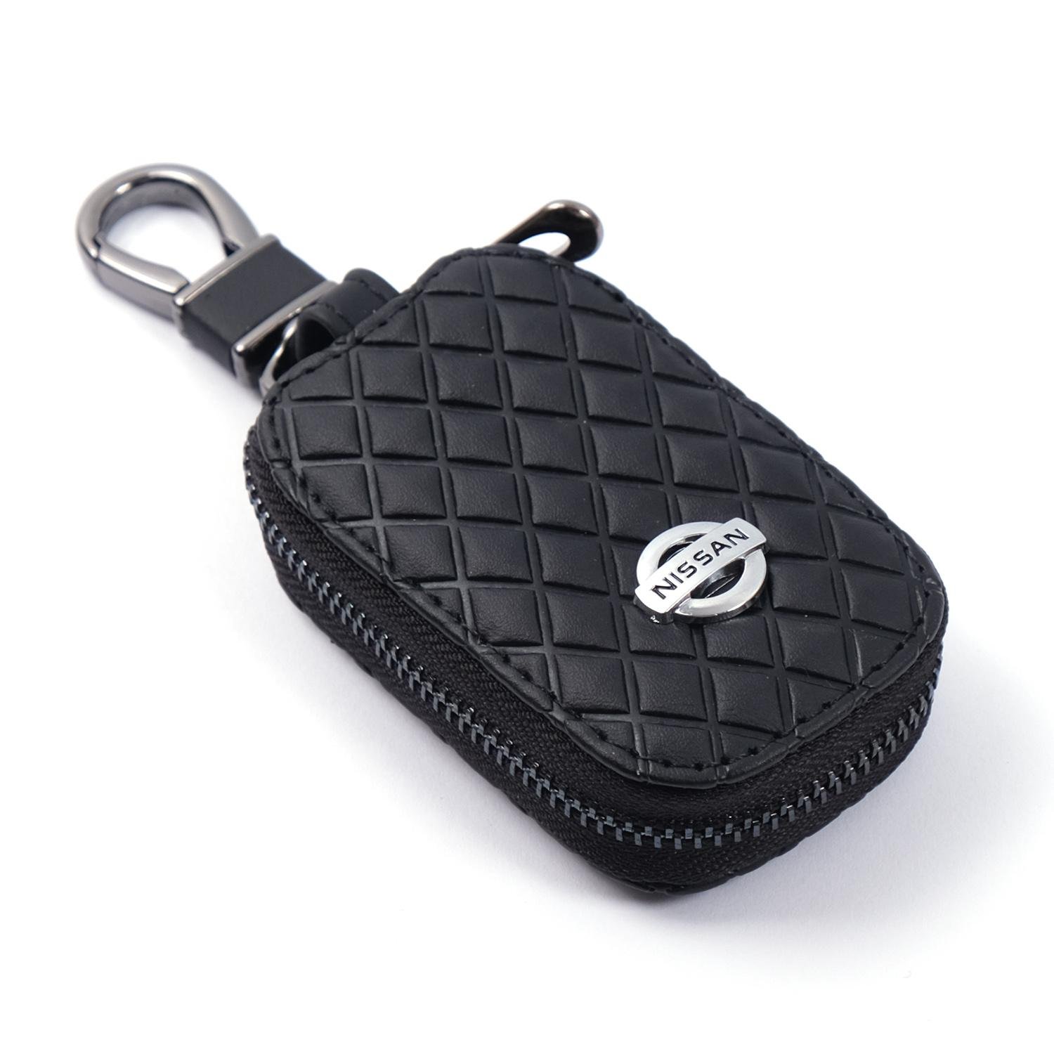 Чохол для ключів з карабіном Nissan екошкіра ромб (456739)