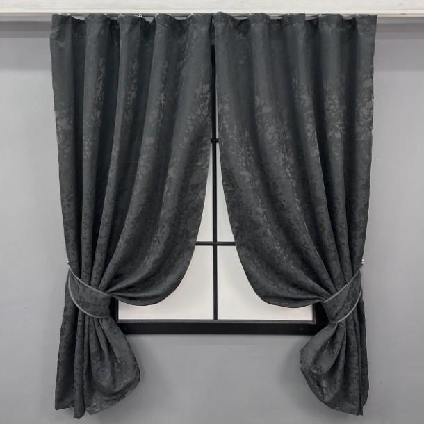 Комплект коротких штор Pavliani ХО 1,3х1,7м 2 шт. Сине-графитовый (1262ш)