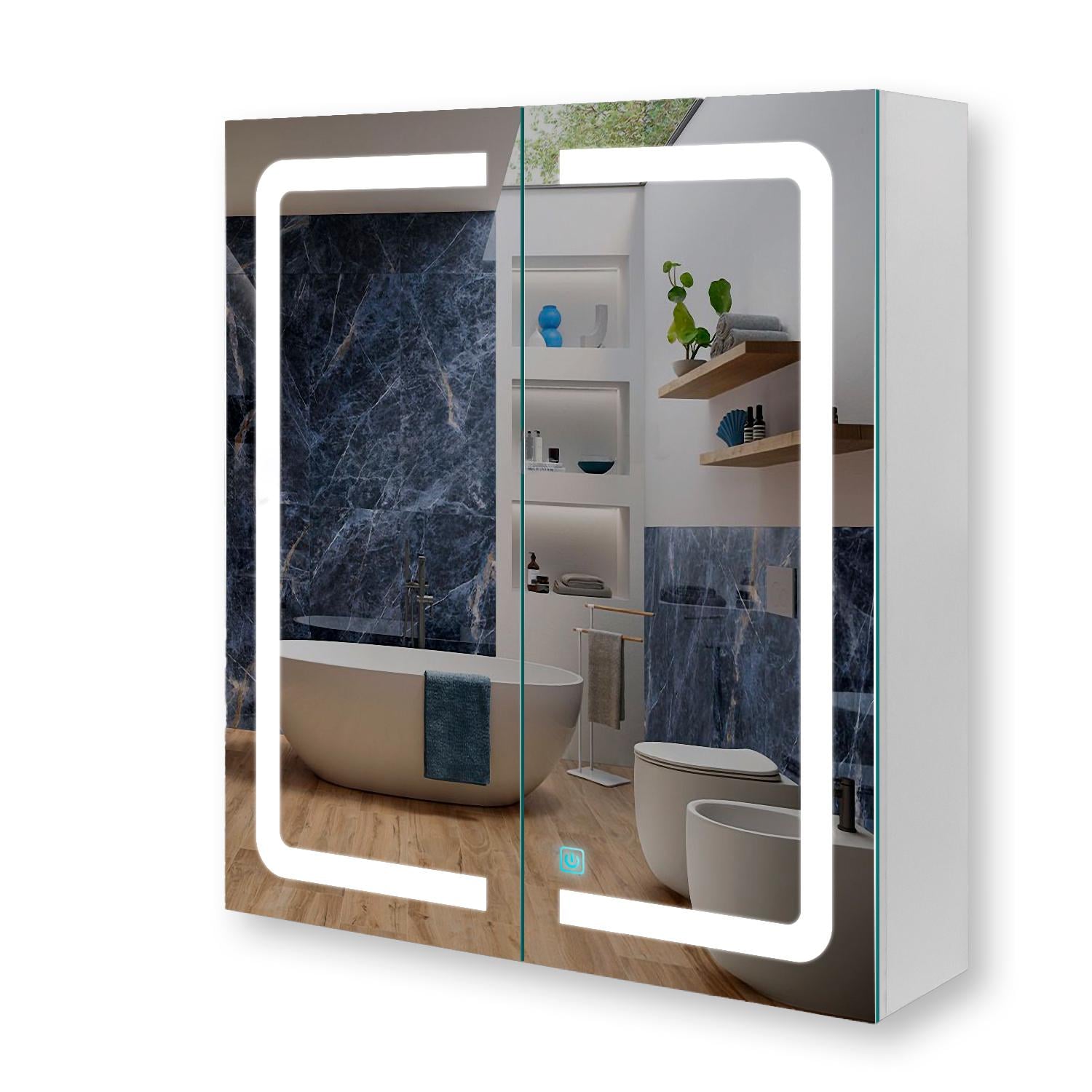 Зеркальный шкаф Premium G18-80 с LED-подсветкой и сенсорной кнопкой управления