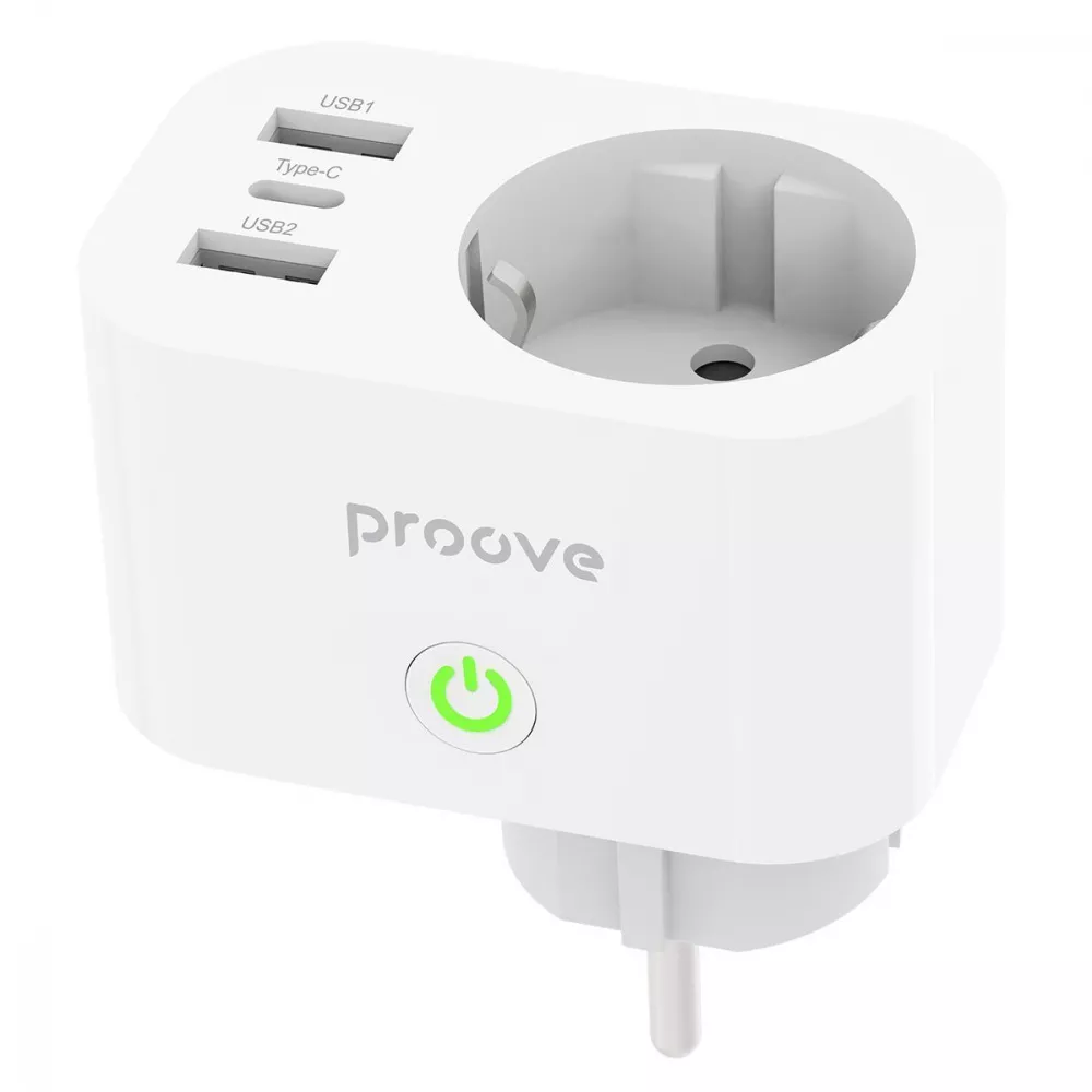 Разумная розетка Proove 2USB Type C QC3.0 с Wi-Fi (69011114826224)