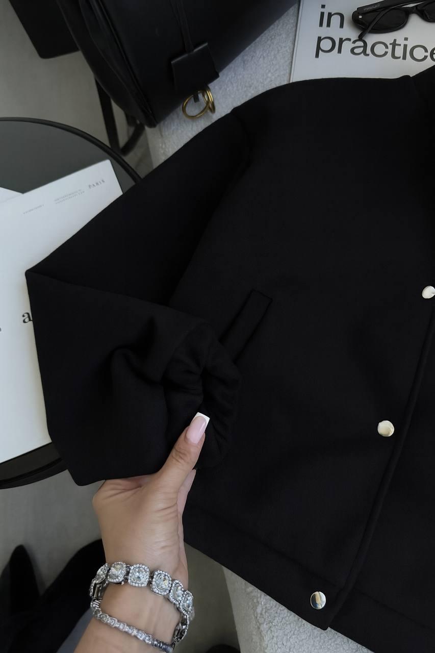 Пальто-бомбер жіночий р. 42-46 Чорний (2735241715) - фото 2