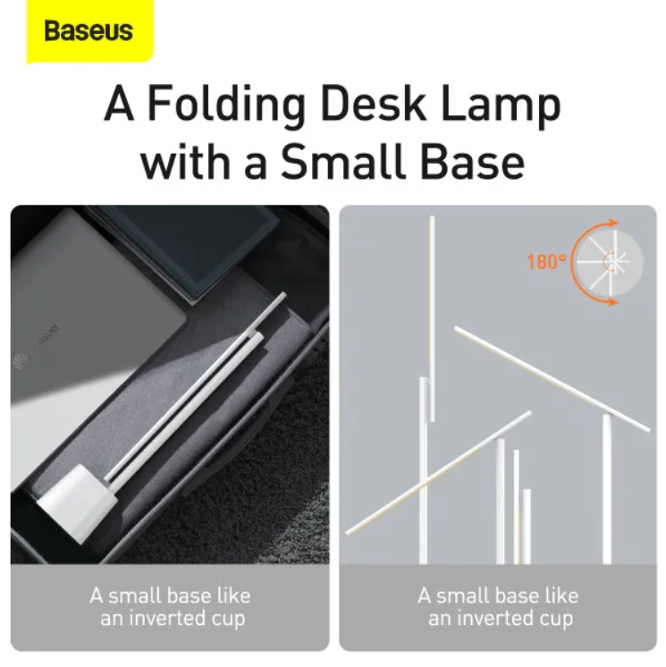 Настільна лампа BASEUS LED Smart Eye Reading Desk Lamp з вбудованим акумулятором 2200 mAh Білий (DGZG-02) - фото 10