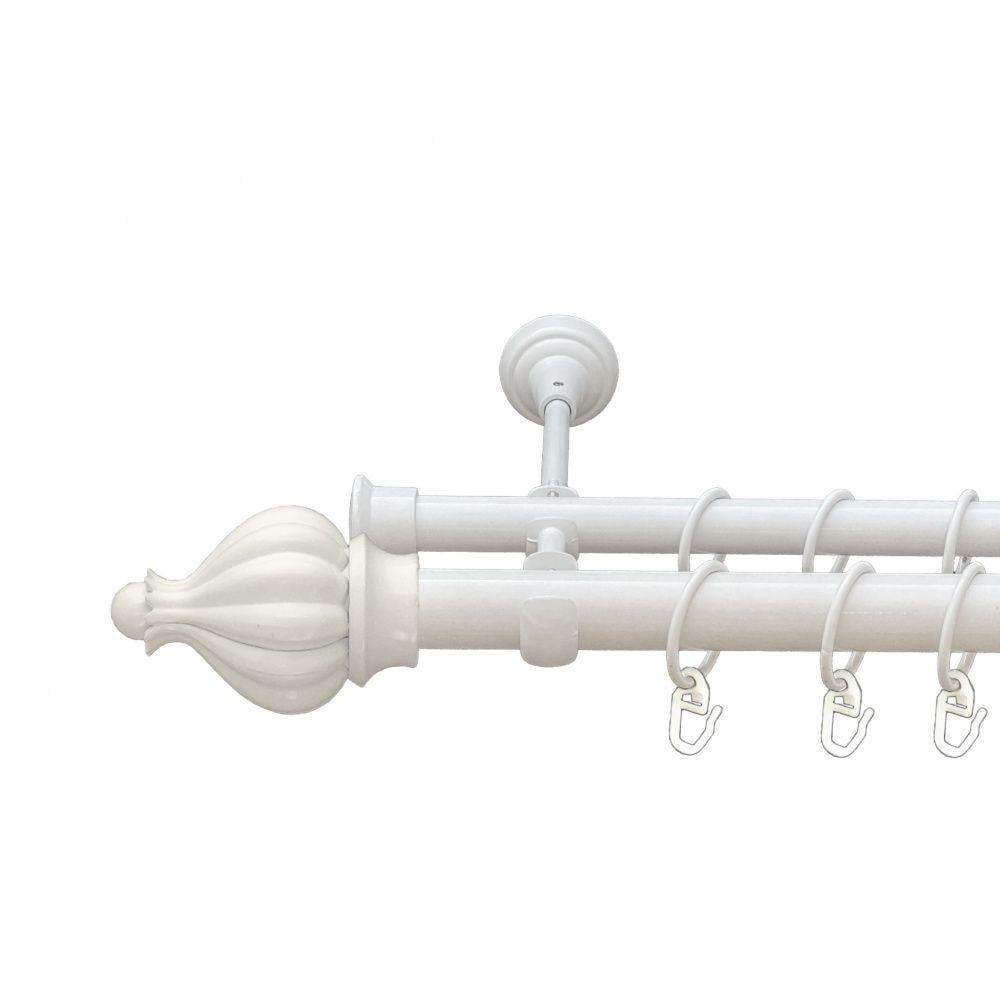 Карниз для штор Orvit Таджа двухрядный гладкий 25/19 мм 160 см Белый (00-00010354)