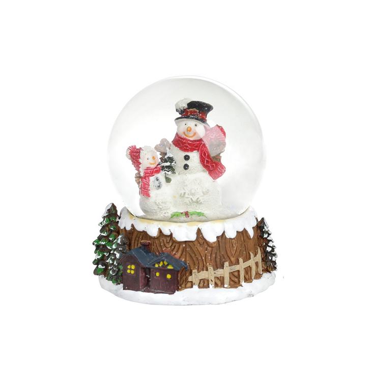 Декоративный водяной шар BonaDi Снеговик в черной шапке (129-044)