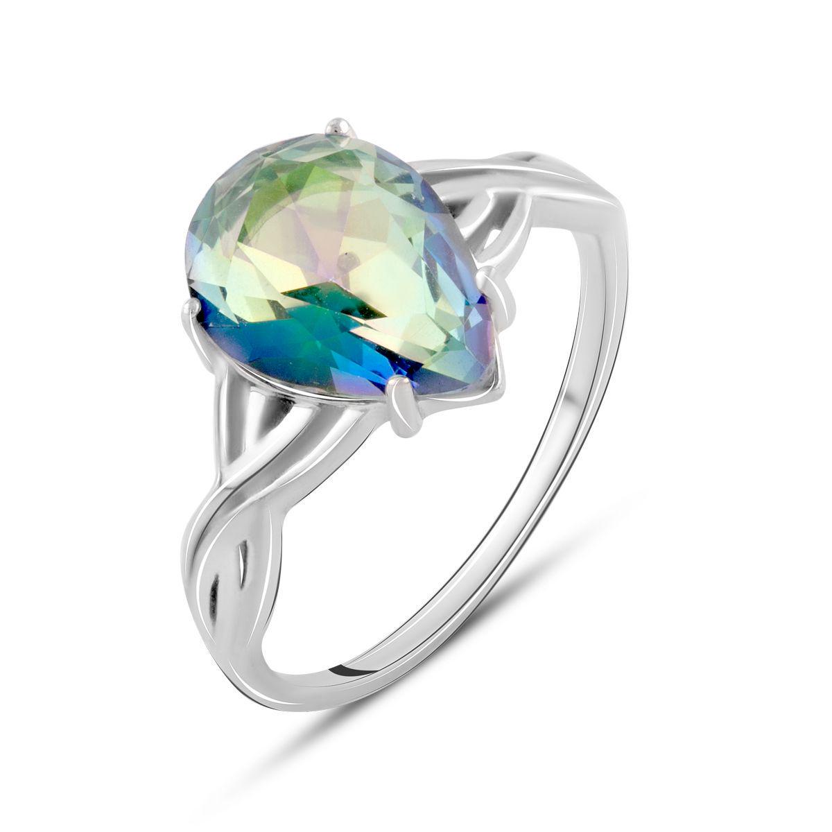 Кольцо серебряное Tiva с мистик топазом 3,033 ct 2,57 г р. 18 (1990230)