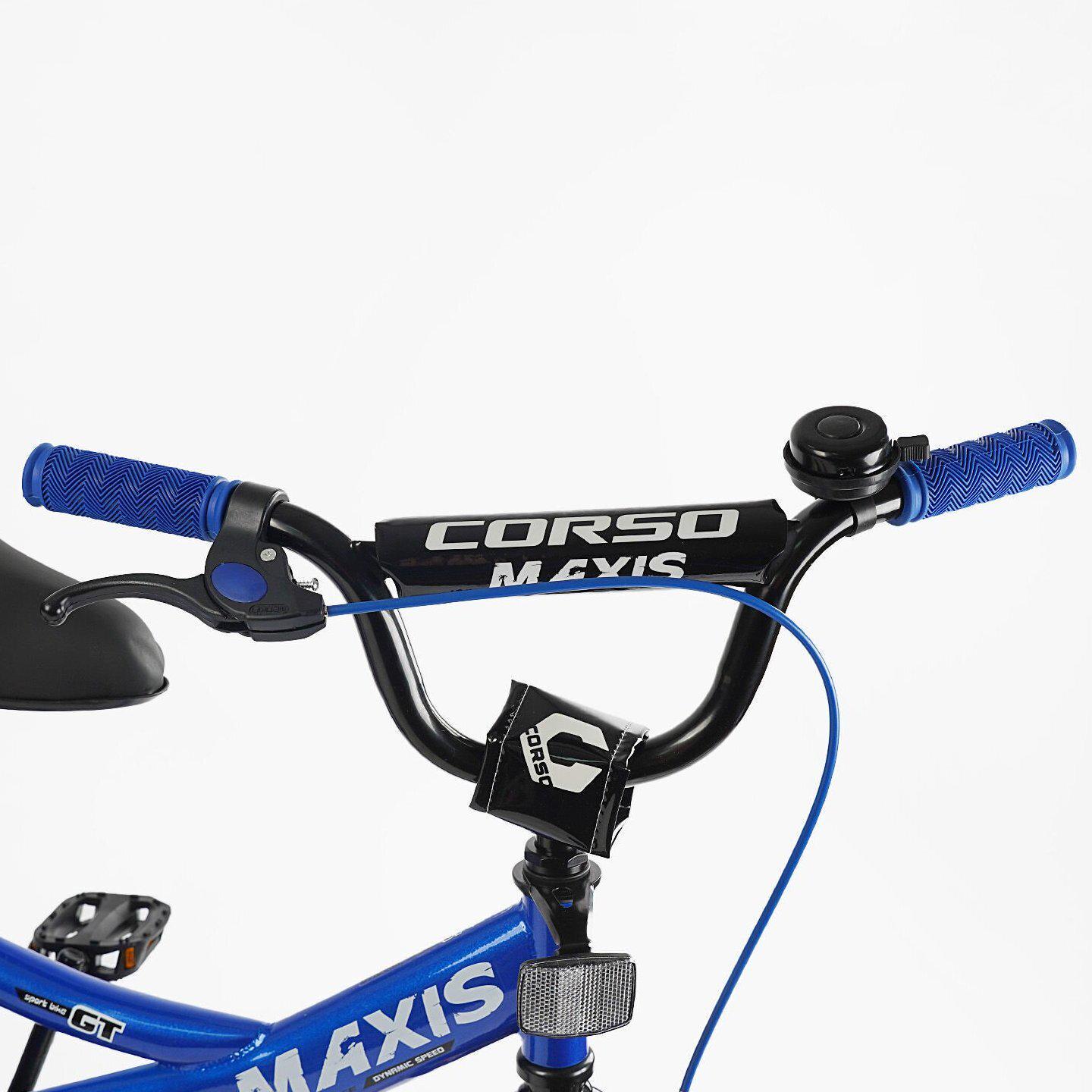 Велосипед двоколісний Corso MAXIS 14" дитячий з багажником Синій - фото 5 Велосипед двоколісний Corso MAXIS 14" дитячий з багажником Синій - фото 5