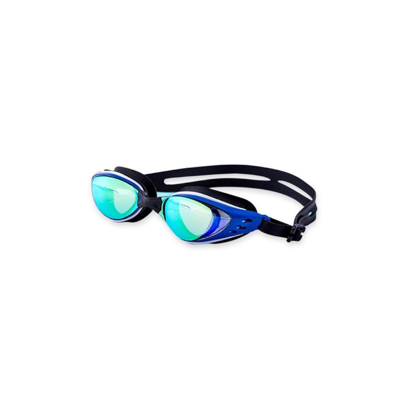 Очки для плавания Leacco c зеркальным покрытием для взрослых Черный/Синий (GS-01 №3)