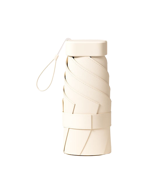 Зонтик от дождя и солнца UPF 50+ в футляре-капсуле 16 см Бежевый (29368)