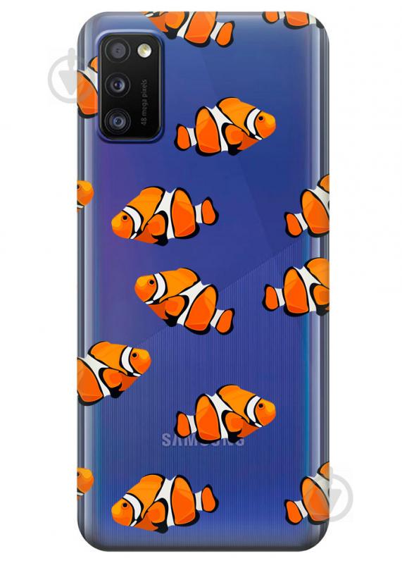 Прозорий силіконовий чохол iSwag для Samsung Galaxy A41 з малюнком - Рибки (KS3091)