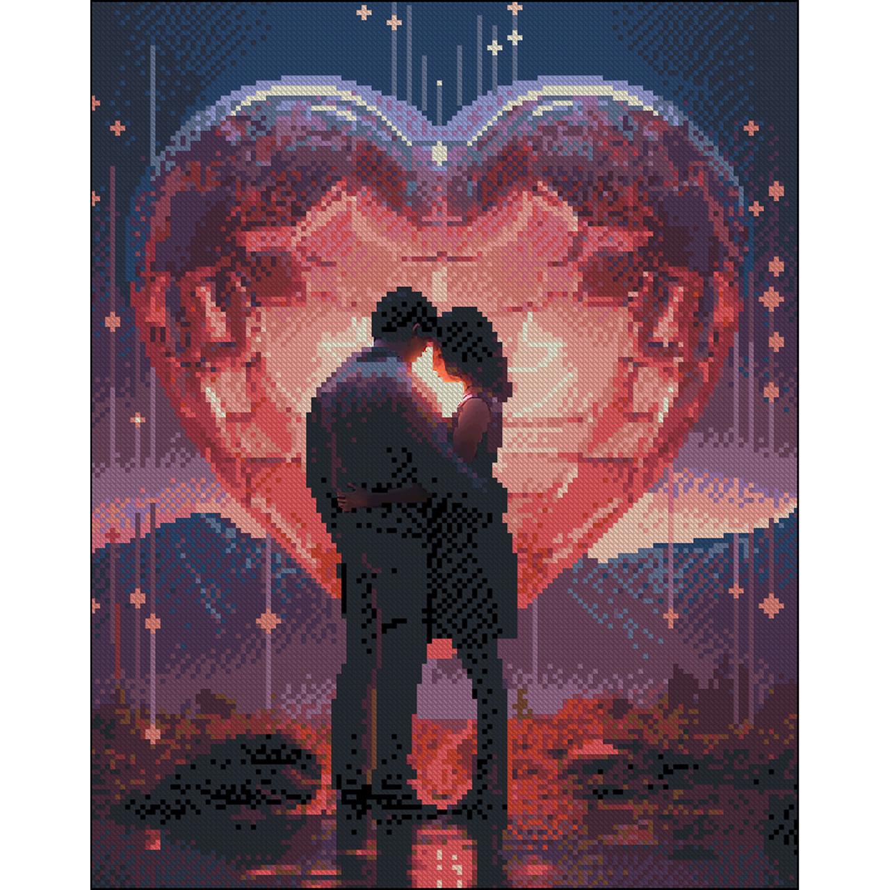 Алмазная мозаика Strateg Влюбленные без подрамника 40х50 см (ZAV4050-17)