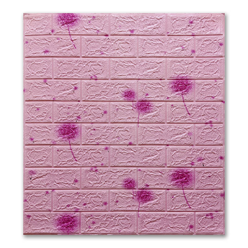 Самоклеюча 3D панель Sticker Wall 700x770x5 мм Рожева цегла (00212)