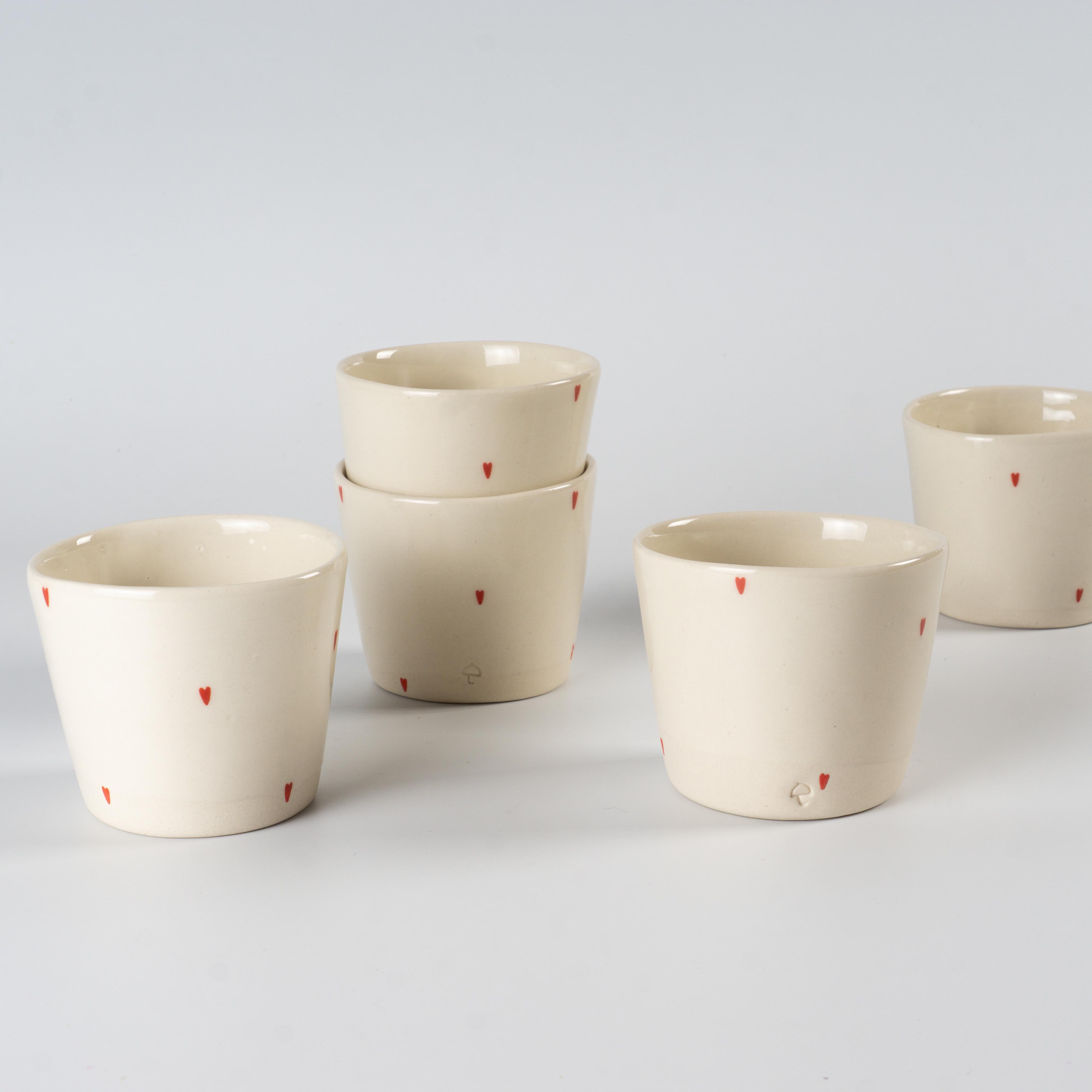 Стаканчик керамический с сердечками ручная работа полуфарфор 200 мл (PRS-GL-IMG-ONE-I-HEART) - фото 4