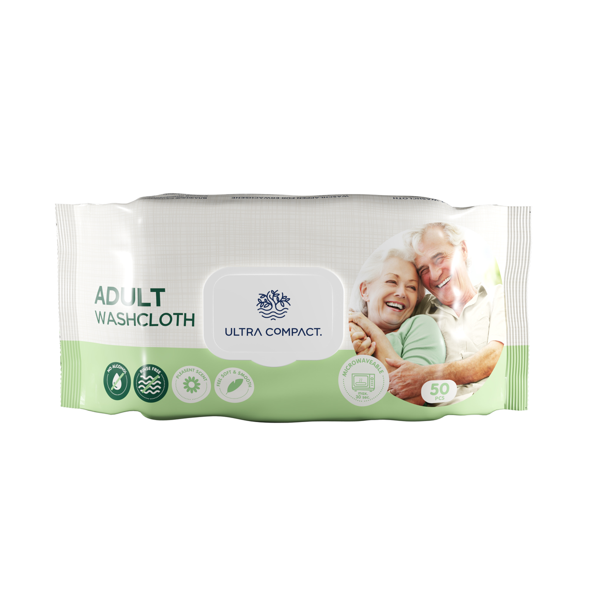Вологі серветки-рушники з клапаном для тіла Ultra Compact Washcloth 50 шт. (306355)