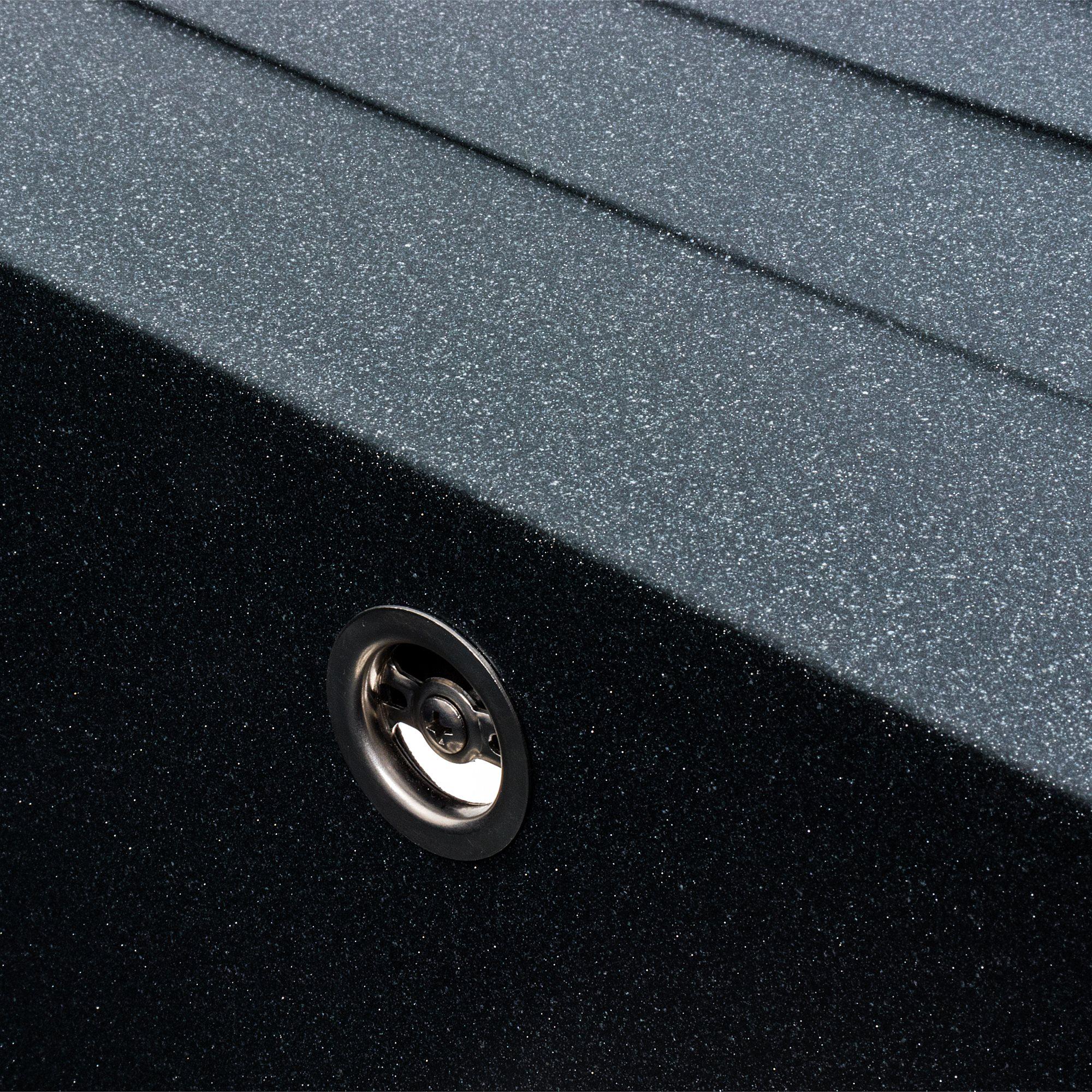 Мойка кухонная гранитная 7050 Cascada Platinum матовая Антрацитовый - фото 6