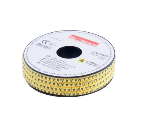 Маркер кабельний E.NEXT e.marker.stand.1.2.5.A символ A 1-2,5 мм2 1000 шт./рул. Жовтий (s2037055)