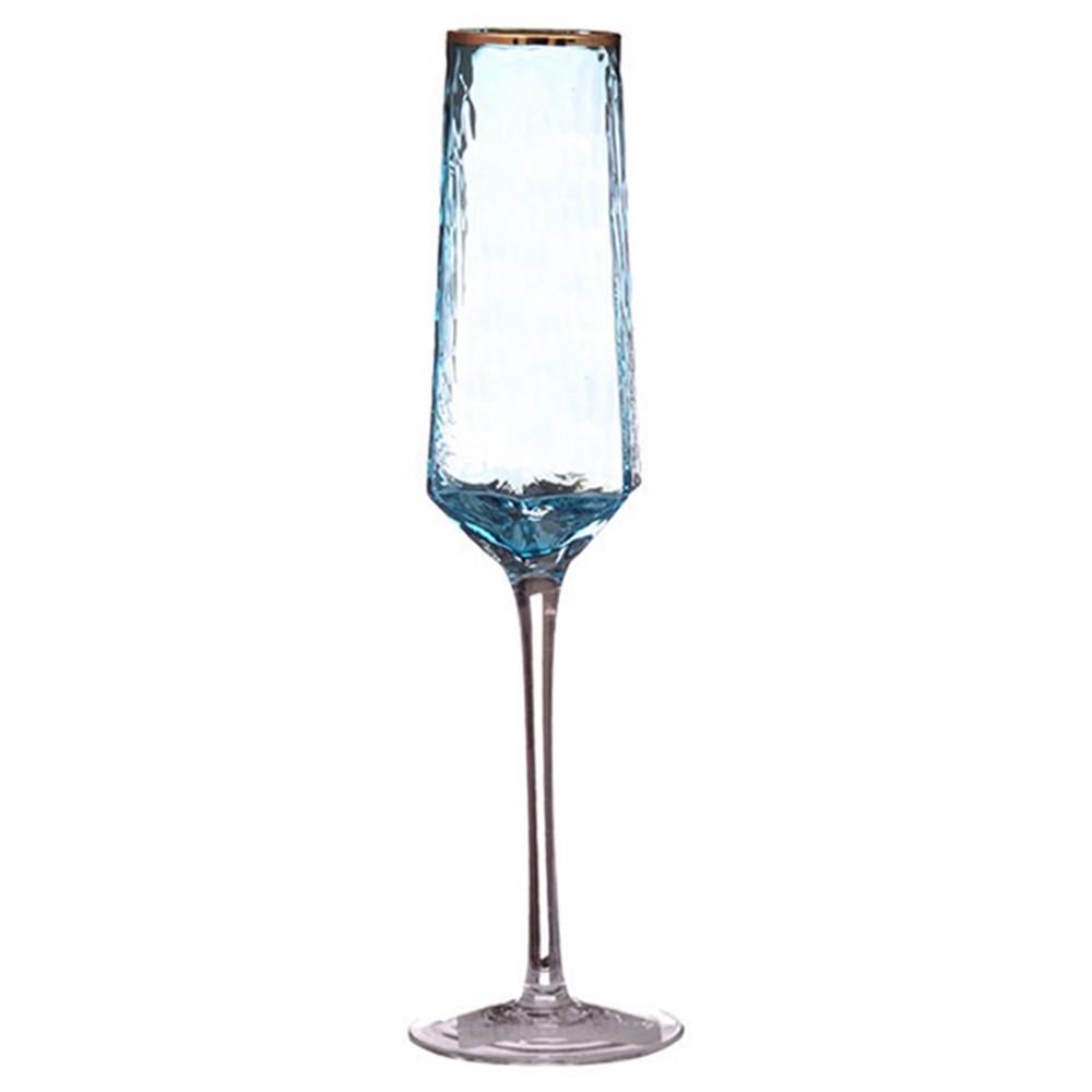 Бокал для шампанского с золотой каймой 180 мл Бирюзовый (21-OLSFD1001)