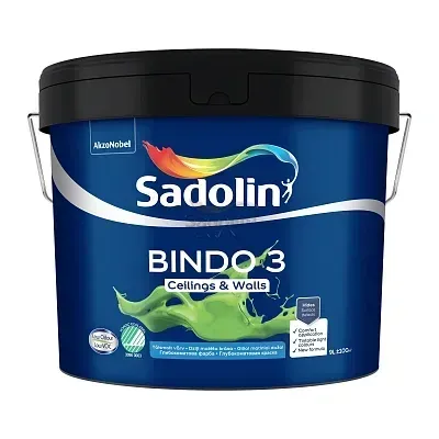Краска для стен и потолков Sadolin Bindo 3 матовая 9 л (29-3136-3574)