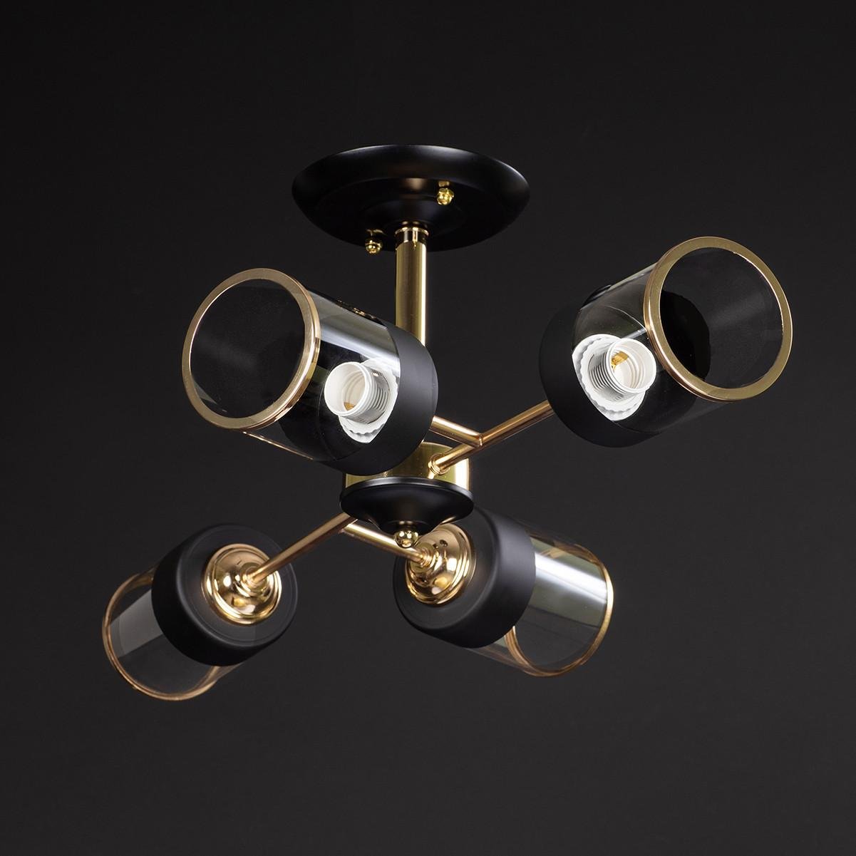 ᐉ Люстра стельова Свет ZX-317-4 FGD на 4 плафона Чорний