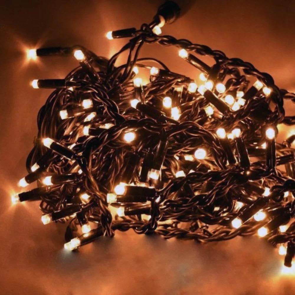 Гирлянда уличная штора LED 200 Теплый Белый черный провод 1-106