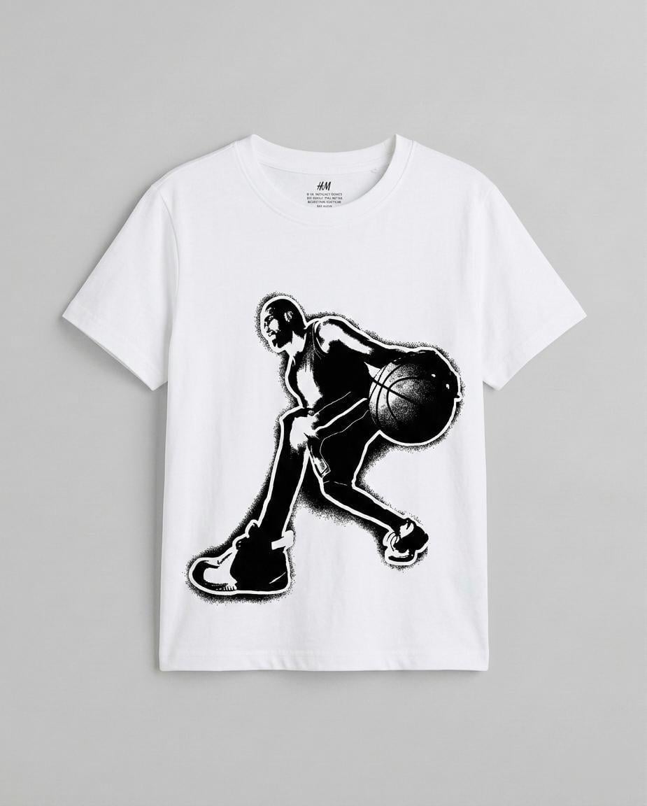 Футболка дитяча для хлопчика H&M 134-140 см Білий (25072410A1)