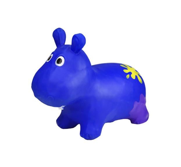 Детская игрушка-тренажер SUNROZ прыгун Бегемот G20153 резиновый Blue