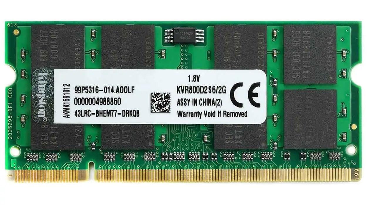 Оперативная память Kingston SODIMM DDR2 2GB 800MHz, PC2-6400 (KVR800D2S6/2G)