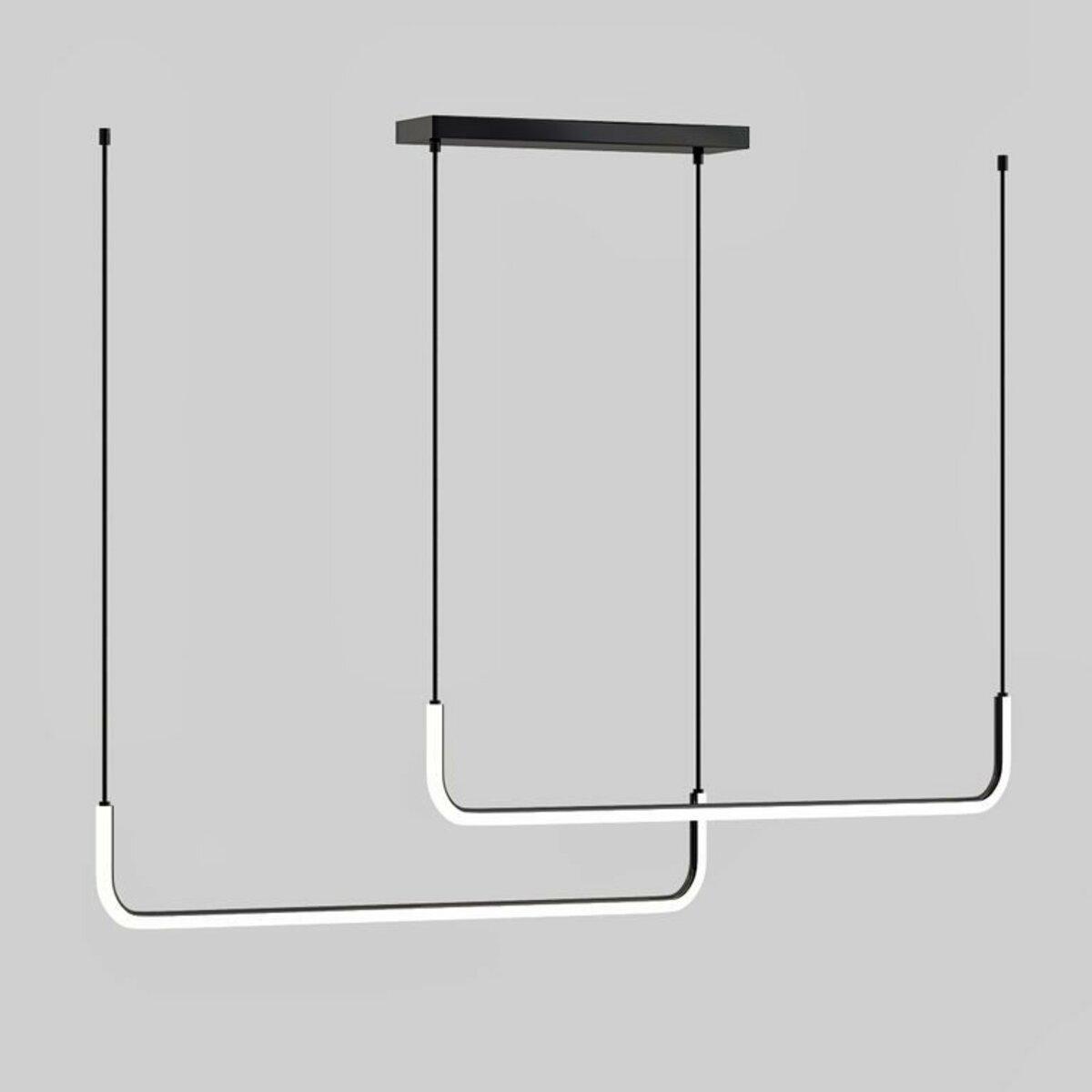 Люстра светодиодная Valeso с линейными плафонами 40W 3000К Черный/Белый (2023199 BK+WT)