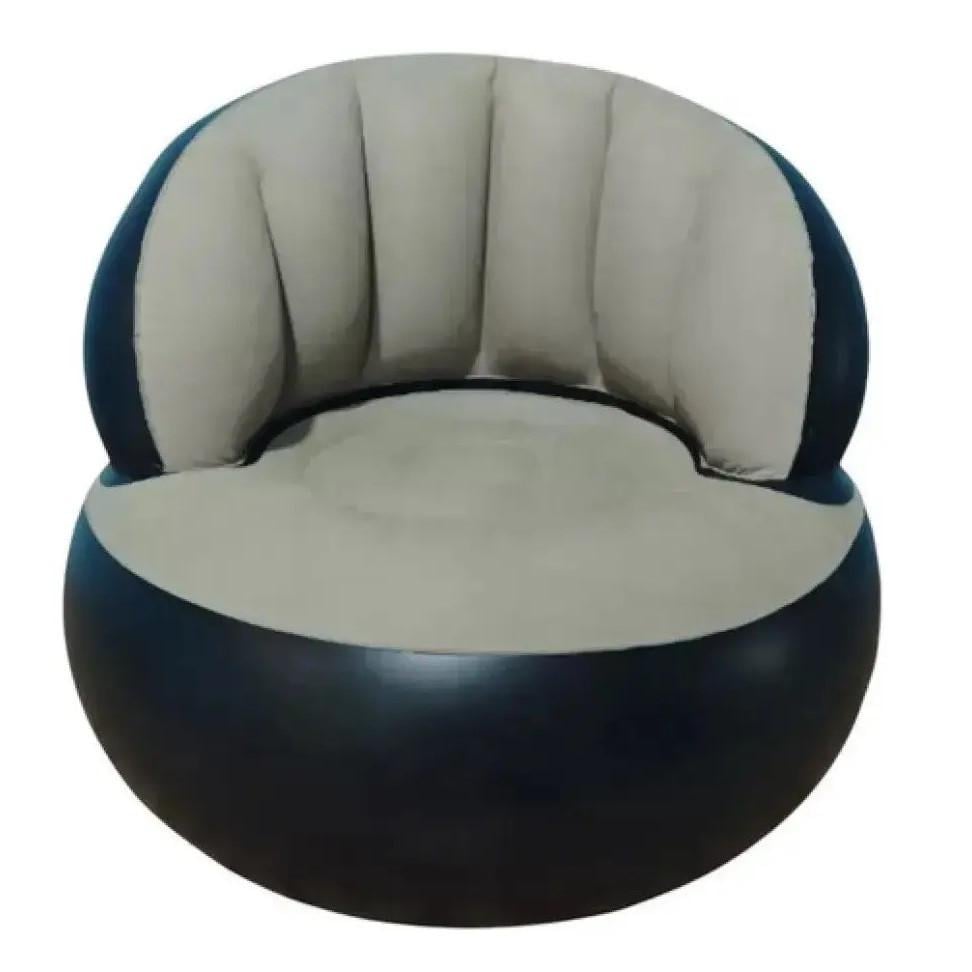 Надувное кресло RIAS Inflatable Sofa со спинкой 85x74 см Black/Grey (3_07524)