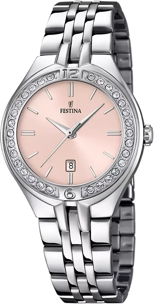 Наручний годинник жіночий Festina F16867/6 Mademoiselle з сталевим корпусом WR 50 м та рожевим циферблатом