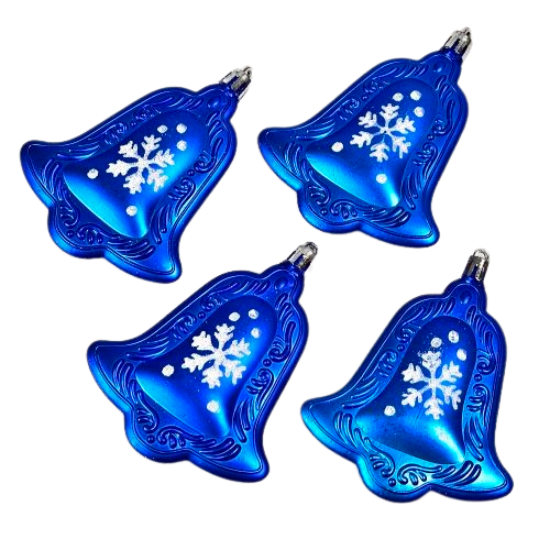 Іграшки на ялинку МАГІЧНА-НОВОРІЧНА Bell 9 см 4 шт. Blue (M47966)