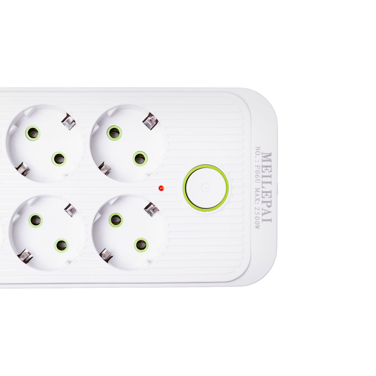 Фільтр мережевий HP-5-25 5 м F06U на 6 розеток 4 USB 1 Type-C та кнопкою відключення Білий (A-034386) - фото 3