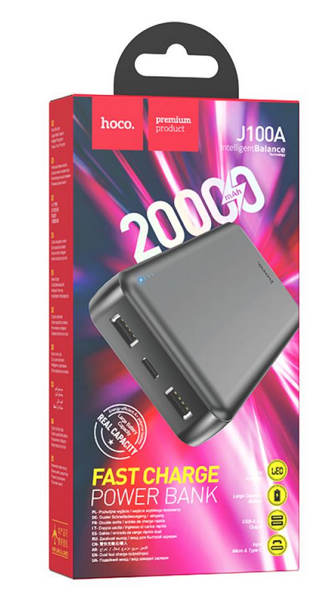 Повербанк Hoco J100A High Ranking 20000 mAh 2,1A Черный Повербанк Hoco J100A High Ranking 20000 mAh 2,1A Черный