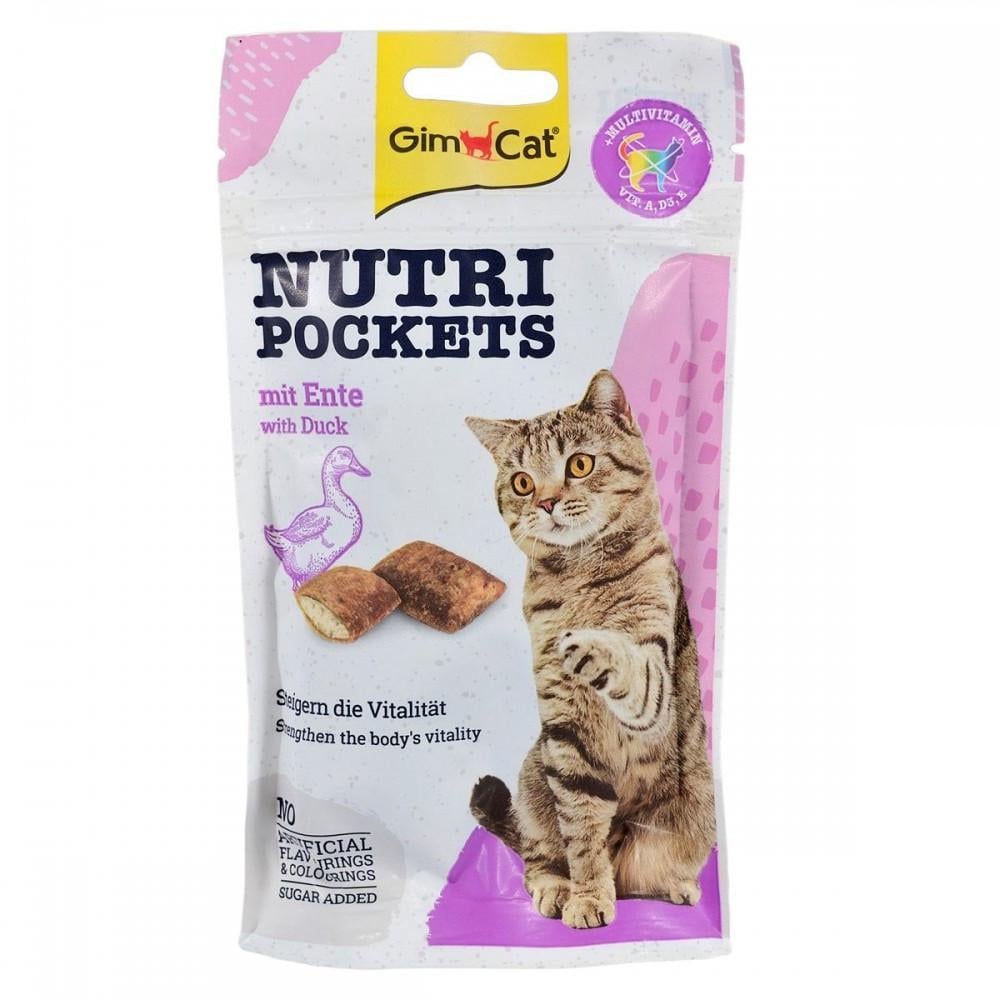 Лакомство для кошек GimCat Nutri Pockets подушечки с уткой и мультивитаминами 60 г (1789932228)