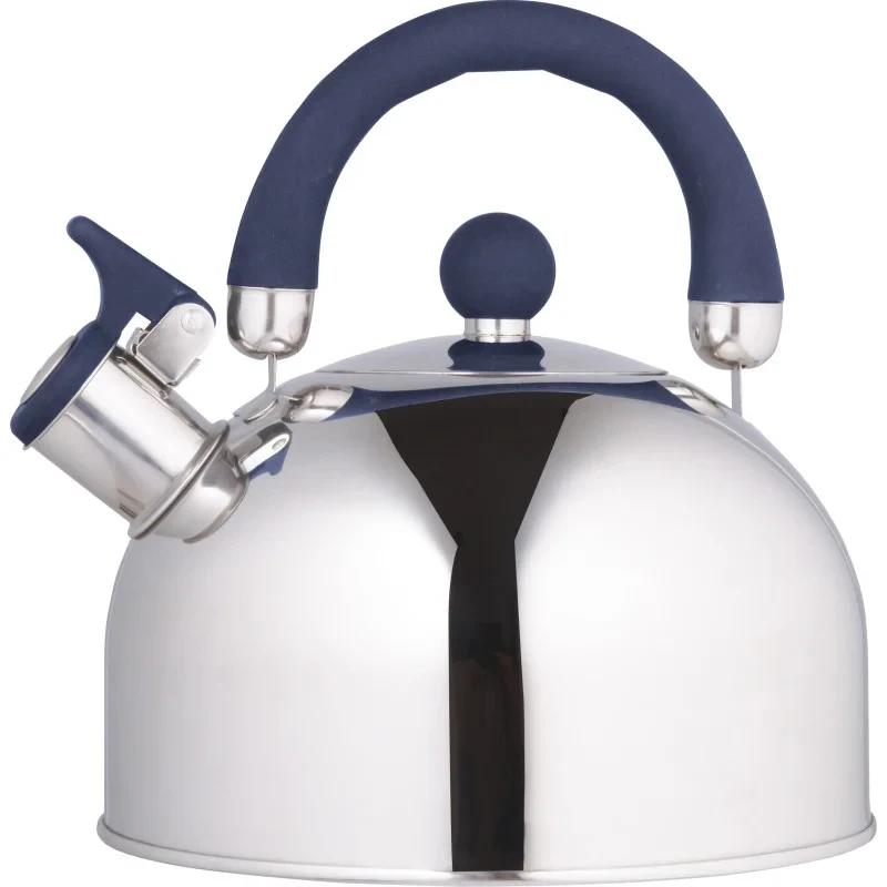 Чайник для плиты н/ж сталь со свистком и нейлоновой ручкой 2,5 л Синий (MX-12386R) - фото 1