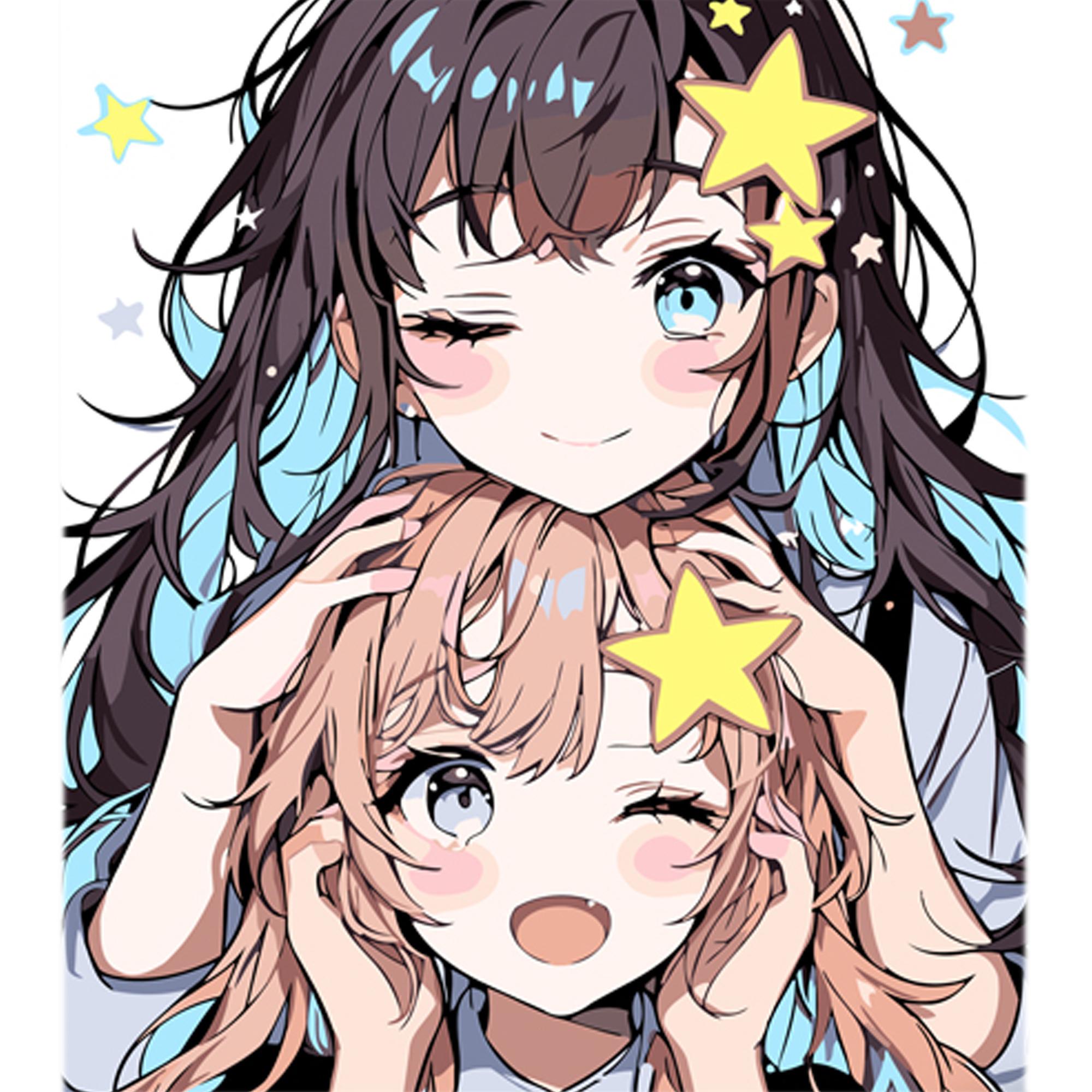 Картина по номерам Strateg Премиум Звездные мечты аниме с лаком и уровнем 30x40 см (Str-LY59)