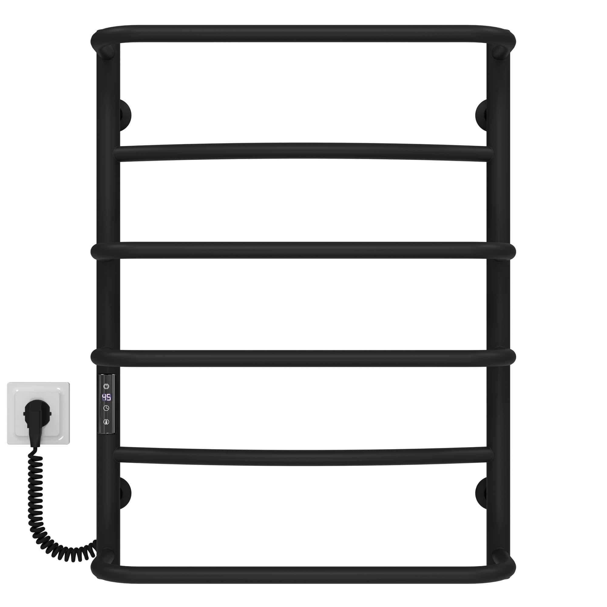 Полотенцесушитель электрический Deffi Аквамикс П6 JD03 левое подключение нержавеющая сталь 400х700 мм Черный (C.AM.70.40.6.EBL1)