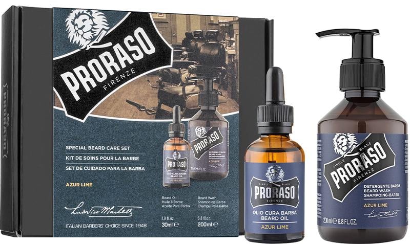Подарунковий набір для бороди Proraso Oil&Shampoo Azur&Lime шампунь 200 мл/олія 30 мл (60811) Подарунковий набір для бороди Proraso Oil&Shampoo Azur&Lime шампунь 200 мл/олія 30 мл (60811)