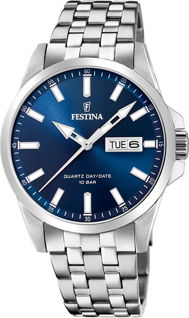 Наручные часы мужские Festina F20357/3 Classics со стальным корпусом WR 100 м и зеленым циферблатом