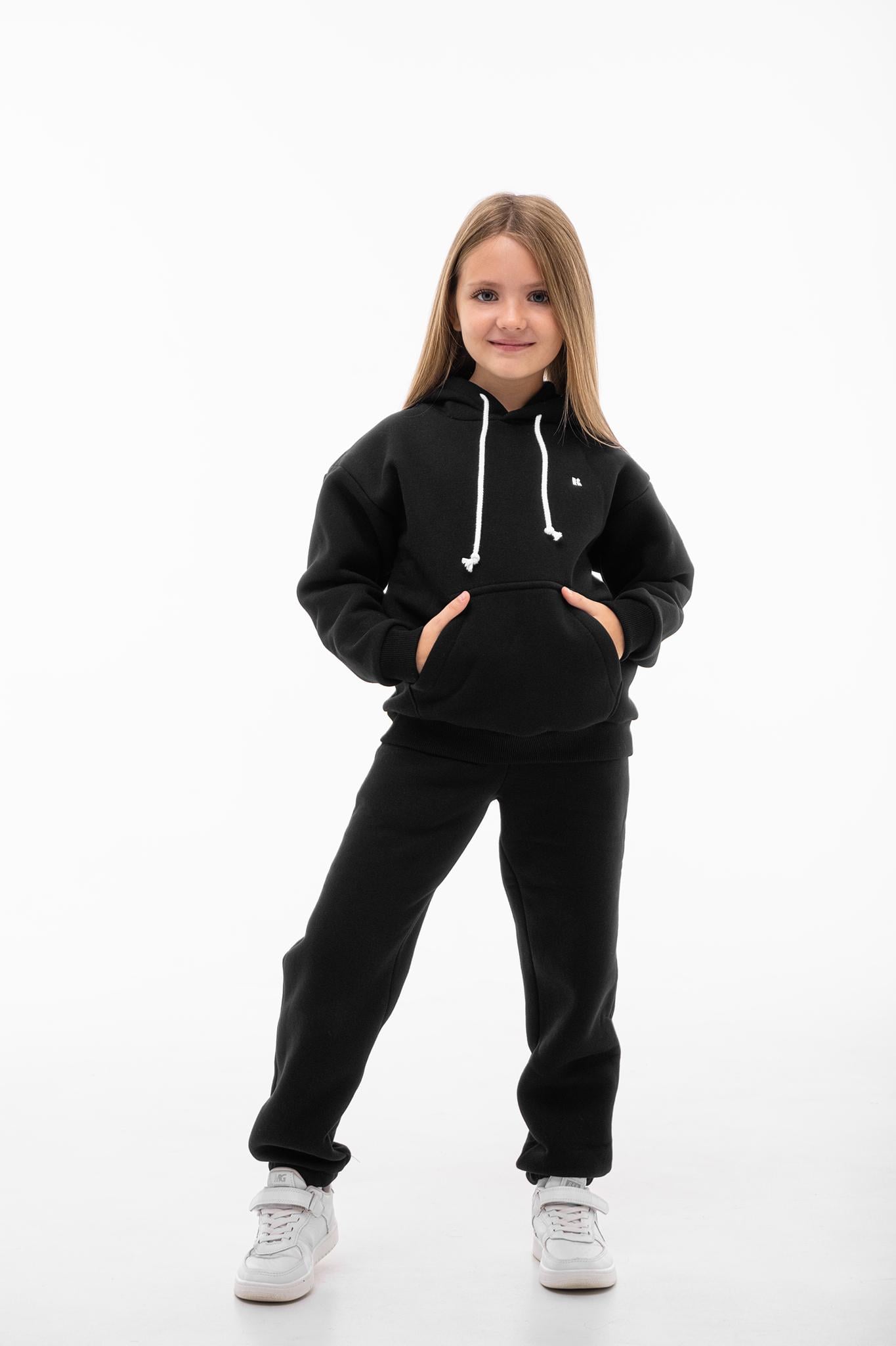 Спортивний костюм дитячий Kindamor Warm Autumn утеплений флісовий 146 см Чорний (493224984)