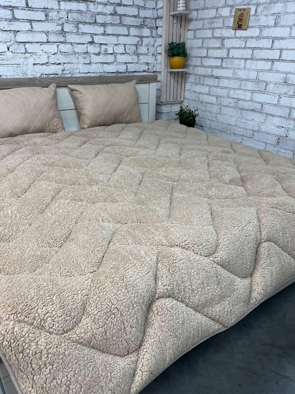 Одеяло меховое евро 200x210 см Бежевый (22936438) - фото 1