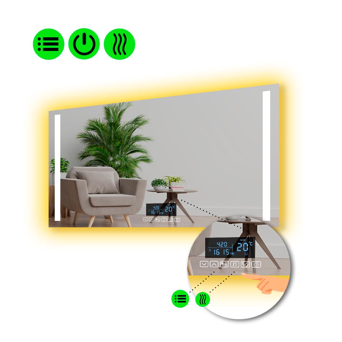 Зеркало с LED подсветкой Adelita с Smart-блоком и подогревом 80x70 см (8995083)