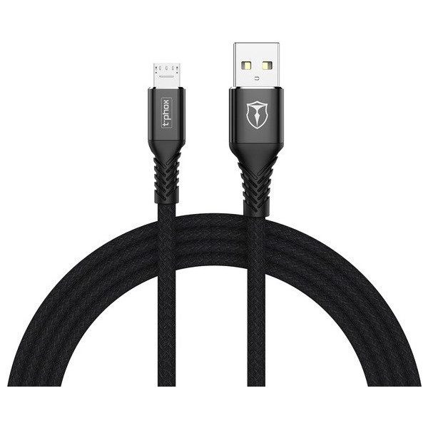 Кабель T-Phox Jagger T-M814 Micro USB 1 м Black - фото 1