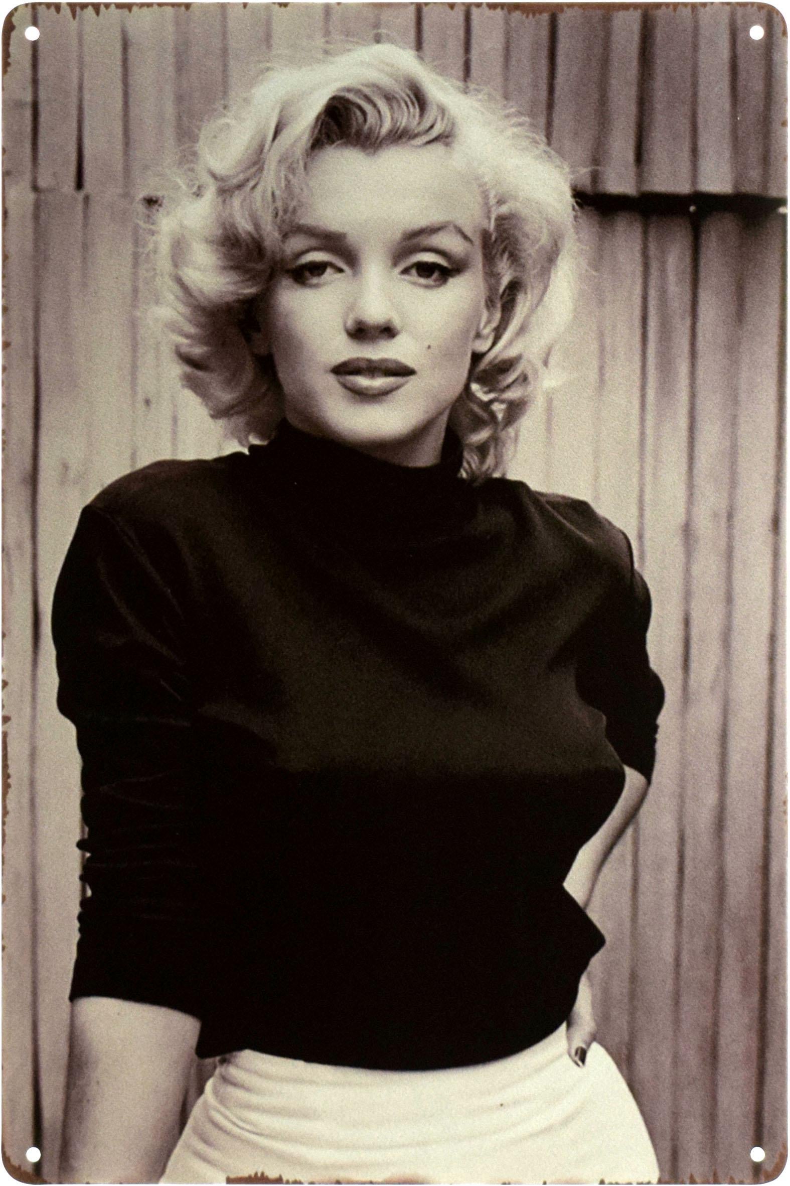 Табличка металлическая Мэрилин Монро Черно-Белая Фотография/Marilyn Monroe 20x30 см