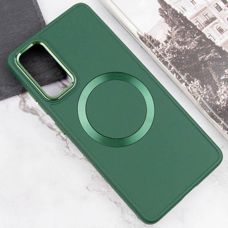 Противоударный TPU Чехол Bonbon Metal Style with MagSafe для Samsung Galaxy S20 FE Зеленый / Army Green - фото 4