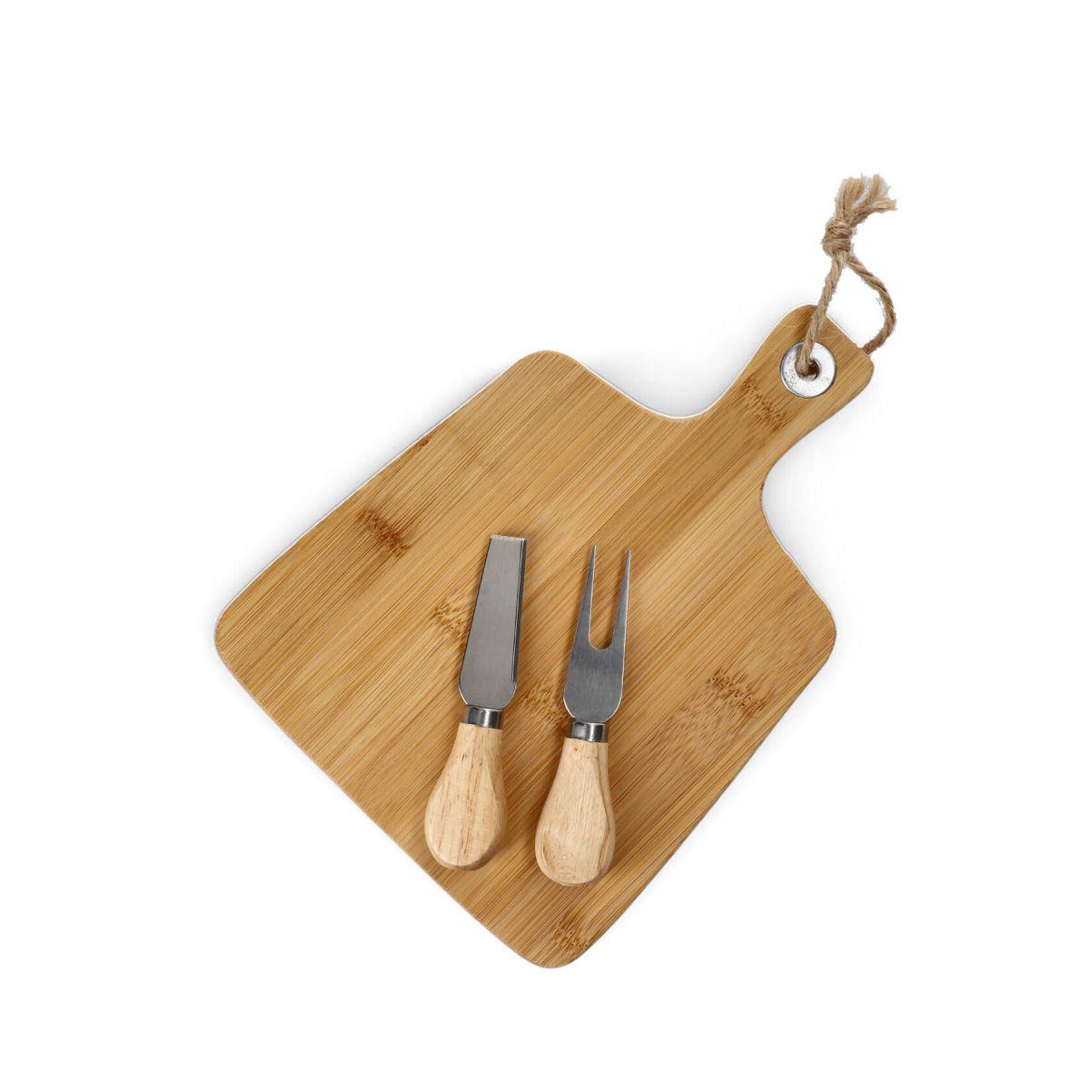Доска разделочная с ножами для сыра Homla BAMBOU 26x19 см Дерево (200155) - фото 3