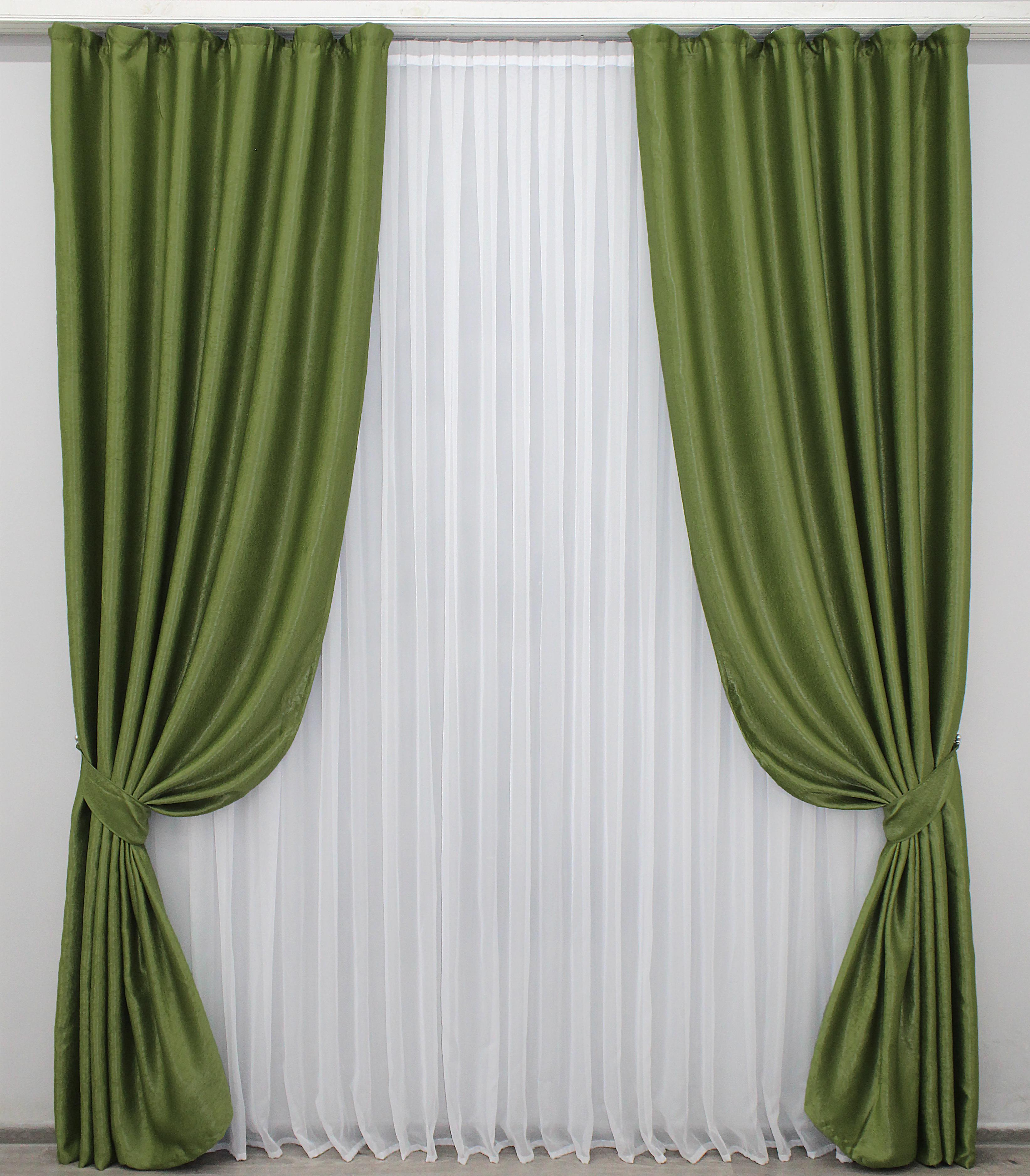 Комплект штор VR-Textil Софт № 239ш 100х270 см 2 шт. Салатовый (31-526)