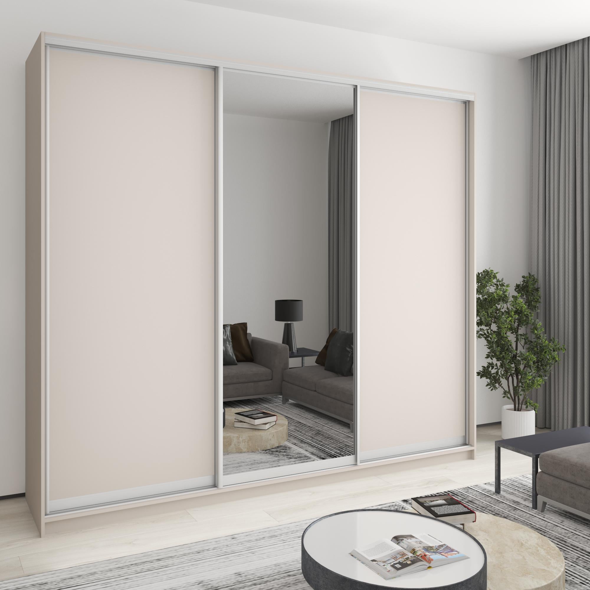 Шкаф-купе трехдверный MebelStar Комбо AL 2 ДСП/зеркало 270x45x240 см Кашемир (MBS-2139) Шкаф-купе трехдверный MebelStar Комбо AL 2 ДСП/зеркало 270x45x240 см Кашемир (MBS-2139)