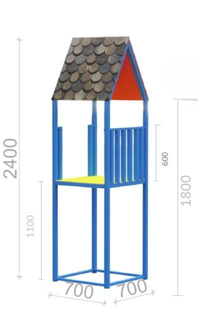 Башня Tobi Sho металлическая уличная с крышей и металлическими перилами 700х700х2400 мм - фото 2